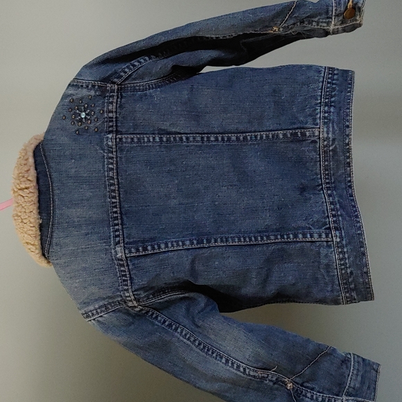 🎉HP🎉Super Warm Gap Girl's Sherpa Lined Denim Jacket - Picture 3 of 5